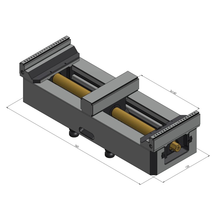 Lang Technik Center Jaw 125 (27 mm) + Spindle Length 364 mm 
