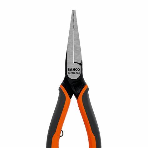 Bahco Kendiliğinden Açılan Çift Bileşenli Saplara Sahip Olan Fosfat Kaplamalı ERGO™ Uzun Düz Ağızlı Kargaburunlar (160 mm)