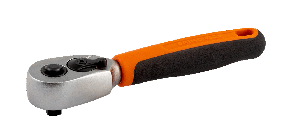 1/4″ İnç Armut Başlı Kısa Çift Yönlü Cırcır Anahtar, 60 Dişli ve 6° Hareket Açılı, 120 mm