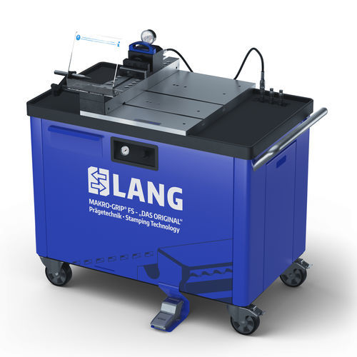 Lang Technik Trolley with Makro•Grip® FS Stamping Unit on T-Slot plate, Extended, with High-End Stamping Jaws 