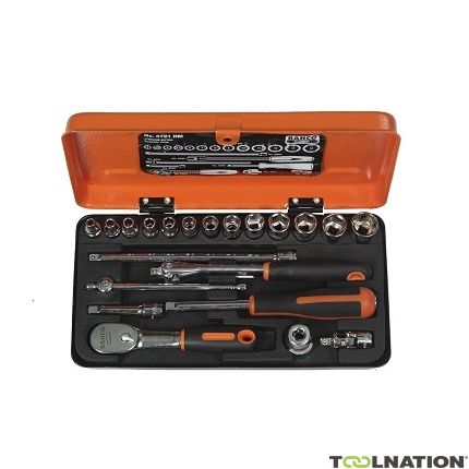 Bahco Lokma takım seti 1/4'', 21 adet. Metal kutu
