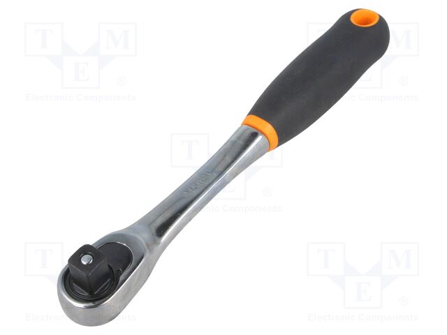 Bahco 1/2'' cırcır kolu, çevrilebilir, 72 diş/ 5° hareket açısı. Dar alanlar için ince kafa