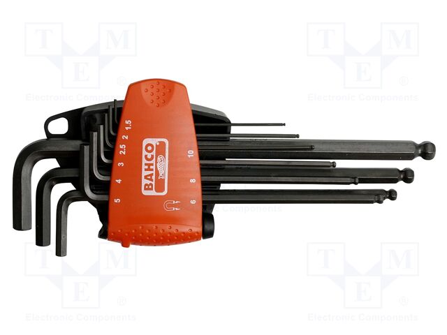 Bahco Altıgen,topaç uçlu + mag. siyah, 9 parça