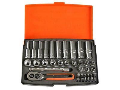Bahco 1/4" soket seti, standart ve derin, 37 parça