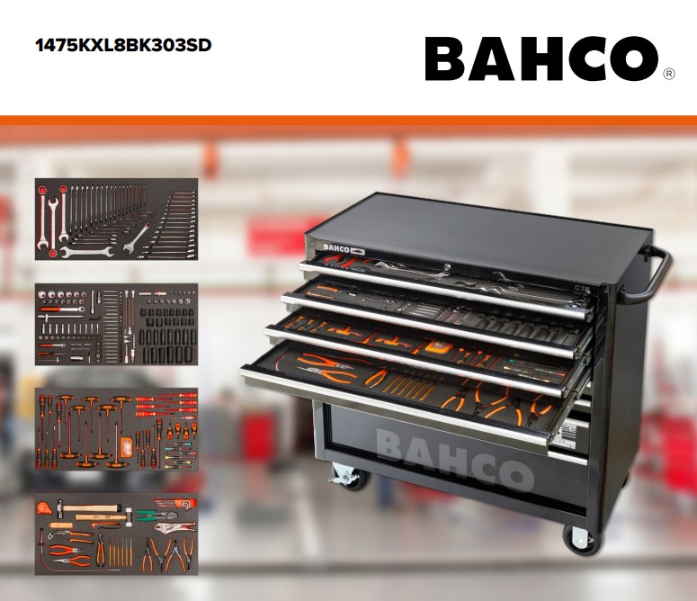 Bahco 8 Çekmece Kampanyalı 295 Parça Dolu Takım Dolabı