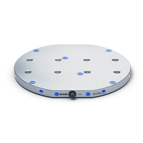 [45963] Quick•Point® 96, 2-fold Grid Plate, round, Ø 384×27 mm, w/ mounting bores for 63 mm t-slot distance 
