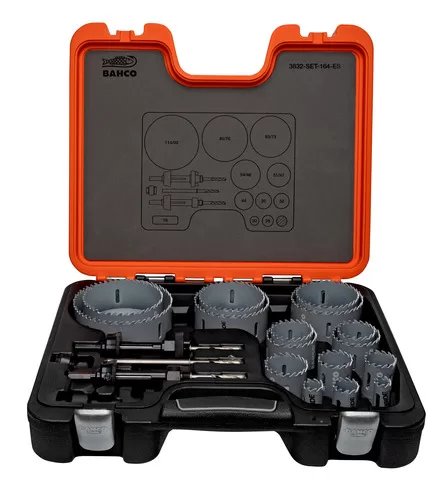 [3832-SET-164-ES] Bahco Paslanmaz Çelik için Karbür Uçlu Delik Açma Testere Setleri 16 mm-114 mm - 20 Adet