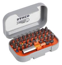 [59S/31-1] Bahco Standart Tornavida Bit  Seti ve Lokma - 28 adet. HILLIPS® PH, POZIDRIV® PZ, TORX® ve Altıgen başlı vidalar için bits seti, 31 adet