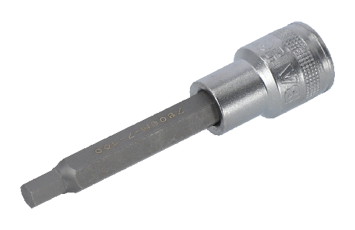 [7809M-5-120] Bahco 1/2" kare şaft uzun lokma, altıgen başlı vida için. 5 mm 120 mm