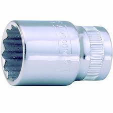 [A6700DZ-3/8] Bahco Standart lokma,1/4''  kare şaft. Yıldız, inç ölçülerde. İnce çeper