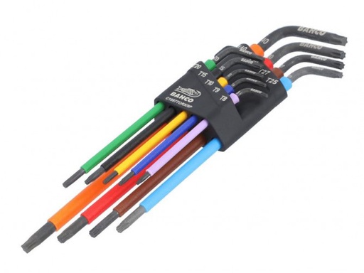[C1997TORX/9P] Bahco Uzun TORX® Renkli L Anahtar Takımı T8-T40 - 9 Parça