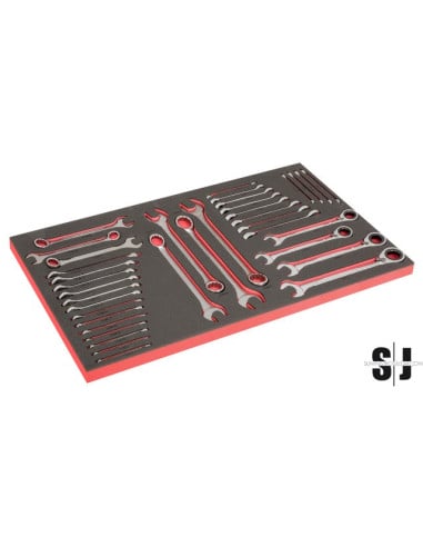 [FF1B03LM] 40 inç Araba Köpük İç Tasarımlı Kombinasyon Anahtarları ve Cırcırlama Anahtarları Setleri - 36 Parça