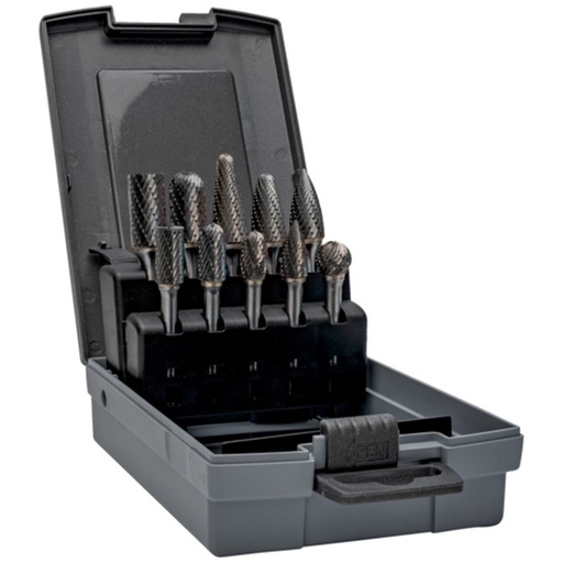 [RB-SET-M06X-10P] Bahco Metal için Tungsten Karbür Döner Freze Seti - 10 adet