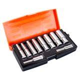 [S0810L] Bahco 1/4" derin lokma seti, 10 parça