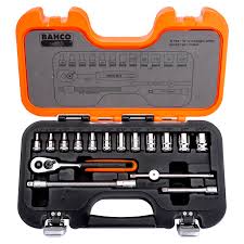 [S160AF] Bahco Lokma seti 1/4". 16 parça, inç